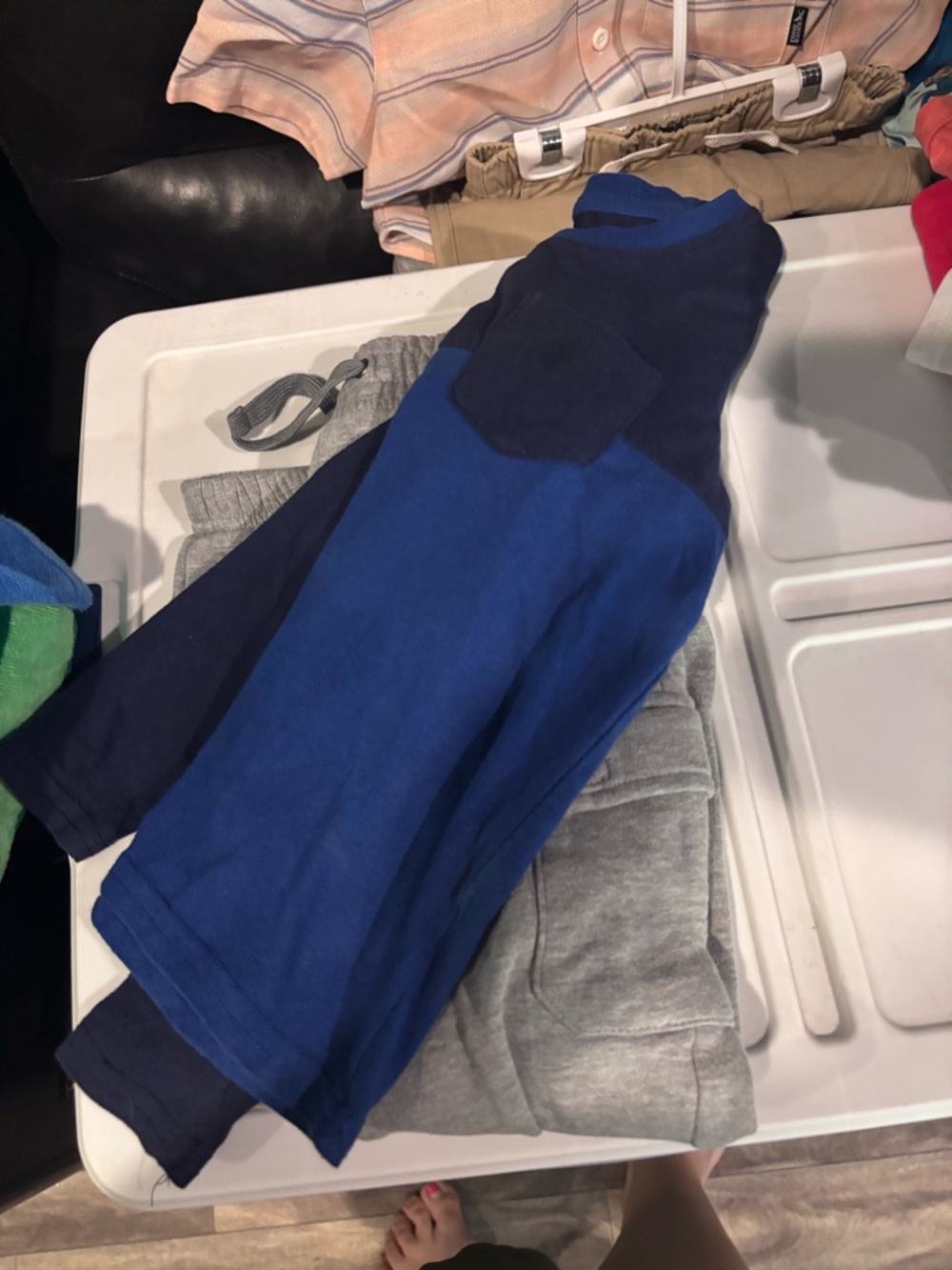Blue and Navy Long Sleeve Shirt